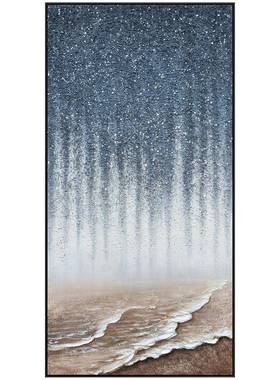 卖热雪川16206黑白纯抽手绘油画象装饰画入肌户玄关挂画立体客厅