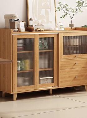 日式餐边储柜靠一体墙实木GXI色客厅茶水柜厨房置物斗柜收纳子柜