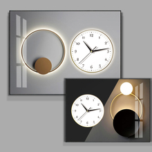 后现代电表箱遮挡装饰时钟画客餐厅强弱组合画配电箱多媒体挂画