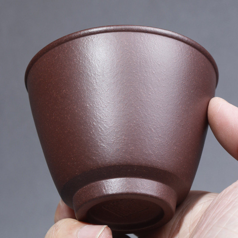 宜兴紫砂杯 品茗杯 功夫茶杯子 全手工小杯主人杯 原矿老紫泥单杯
