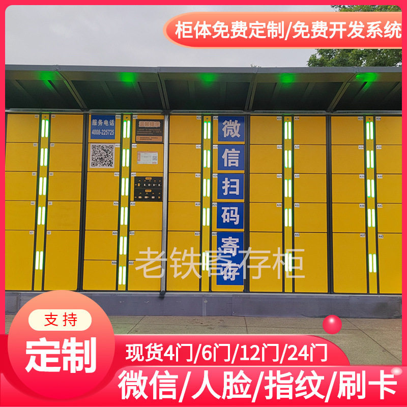 工地项目智能自编密码寄存柜/共享付费存包柜/校园储物柜/带灯光图片