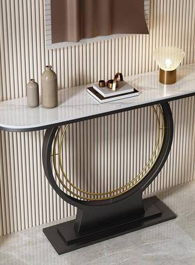 入意式岩玄as052801关桌轻奢约现代户玄关柜靠墙玄关台简半圆走廊
