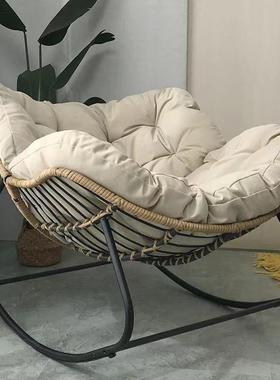 编可藤鸟窝摇摇椅坐可躺懒人摇椅阳台家NBQ用休闲藤铁椅艺人摇双