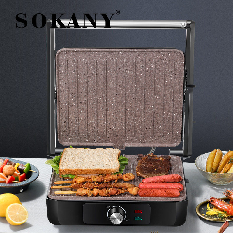 跨境新款SOKANY230煎烤器双面煎烤器牛排机