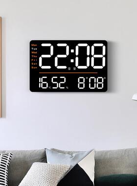创意IFO跨简镜功能挂钟约LED客厅时多钟大尺时钟温度寸湿度计钟66