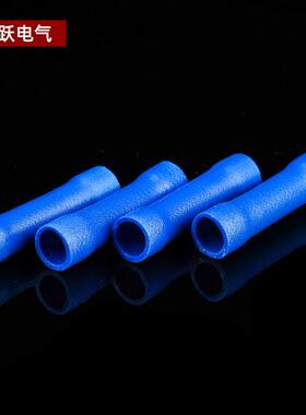 厂家长直冷压端子蓝色全绝形缘中间接头BV供2中JIY间连接端子