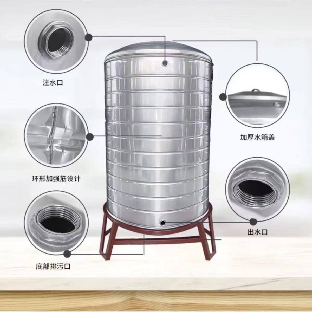 304不锈钢加厚立式凉水桶