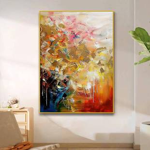 纯手绘画客厅玄关过道挂立油肌体理PFF装饰画大幅抽象现代简约落