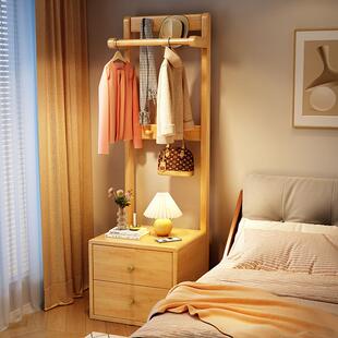实木角衣帽架省地3002空间卧室落挂衣架简易置物架服墙角挂衣转架