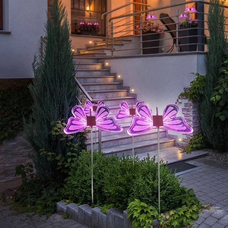 网红户外发光蝶防灯创花意动态水园装饰广GOG蝴场景观亮化庭院动