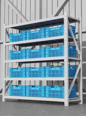 白色货五层中仓型储架多层OCS置家物架仓库加厚用多功能铁架子货