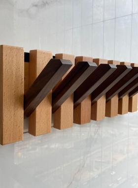 】木墙壁挂架创琴易帽钢键挂钩玄关收纳置物架JMCY-130实卧室衣钩