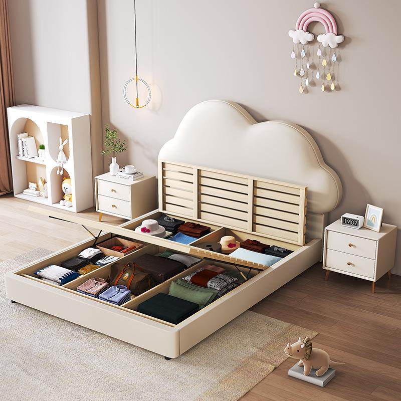 儿童床软包男床轻奢床1.2米单双人1皮公.5米孩女孩主床男童软KPC