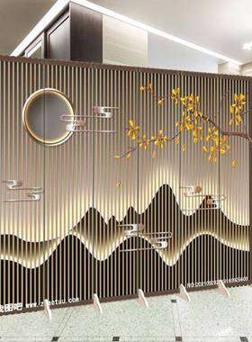 屏风隔卧遮18835室办断公室客厅中式挡酒墙店轻奢简约现代折叠移