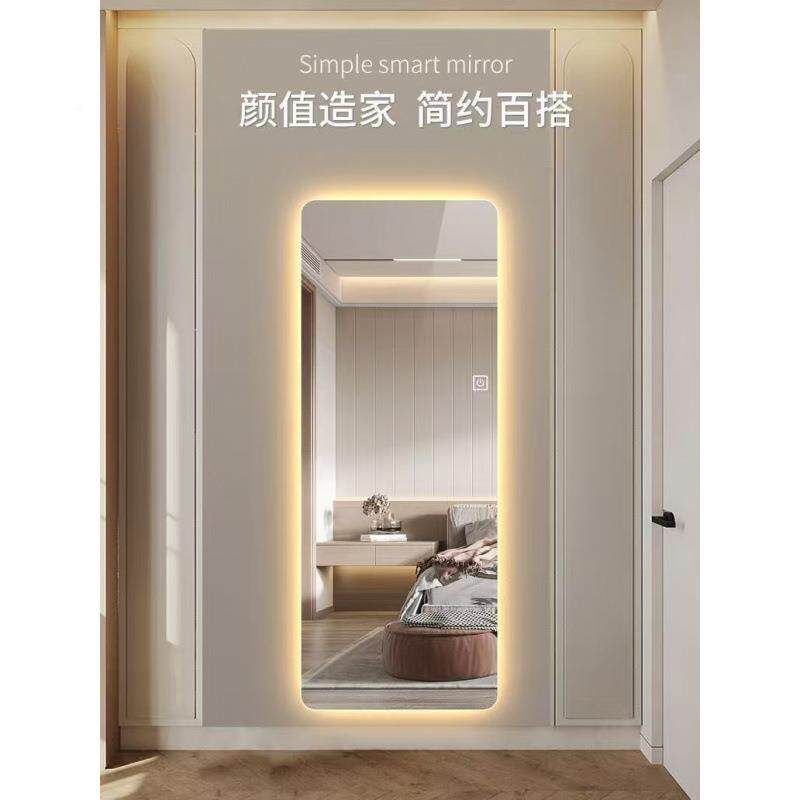 穿镜衣镜e见包装d灯镜全壁挂家l用身服装店试衣带灯轻奢发光镜全