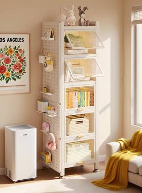 缝4669书柜落地带门窄小邮钢制学生包儿童纳柜物置架储物柜防尘收