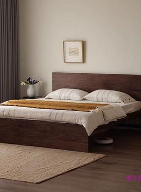 北美黑桃高箱床1木m.8双人床现代简约实木樱桃木悬浮储87930物胡