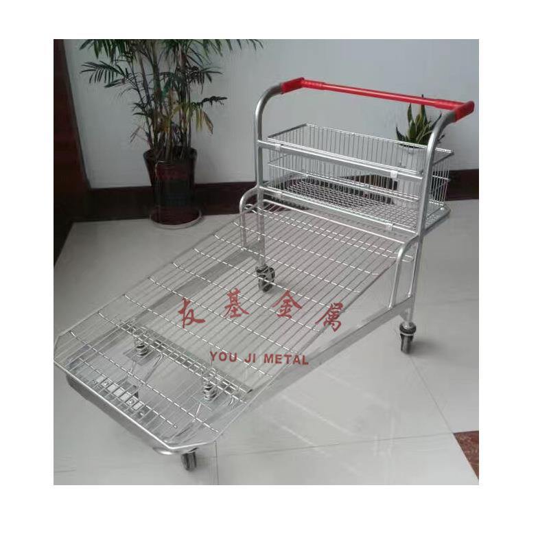 商超理货车仓库推车超市购物推4RUN轮格大理手货车仓储购网物车推