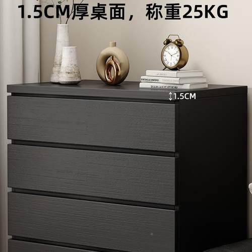 储黑色五斗柜物抽屉柜室台床尾卧收纳柜家TTW用边柜置物柜客阳厅