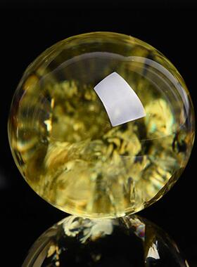 天然原黄FKH球水晶球石打磨黄色摆家件居饰品圆工艺品