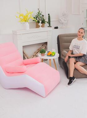 新款充气沙发创意S型气躺椅午充充休气67813人沙发植绒充气沙懒发