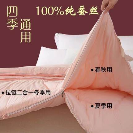 纯手工蚕被桑蚕pxx10043丝被子母合被二一链春拉秋被芯丝四季通用