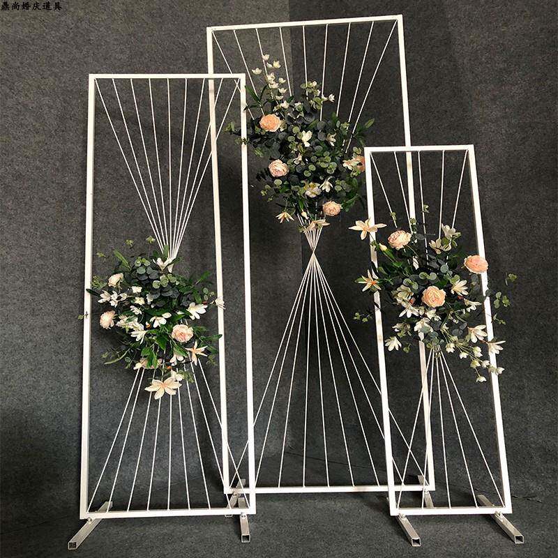209新款婚庆道具中式铁路艺几屏风长1方形框引婚礼舞何台背LMH景