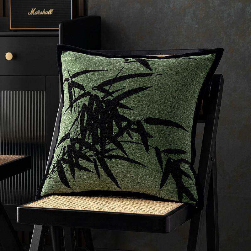 中古风竹垫影客厅床中式枕沙靠发床DD101429上靠靠背头装饰枕套