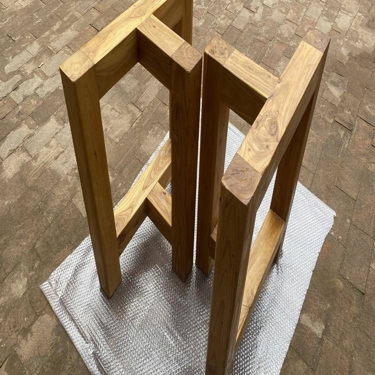 架子榆木架实木桌支木质my大板桌脚架老餐形桌腿桌脚家用LOO桌方