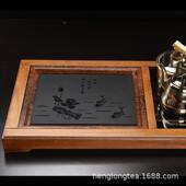 鸡翅木茶盘套装 全自木烧水壶一体家用实茶台轻奢80026式 整套茶动