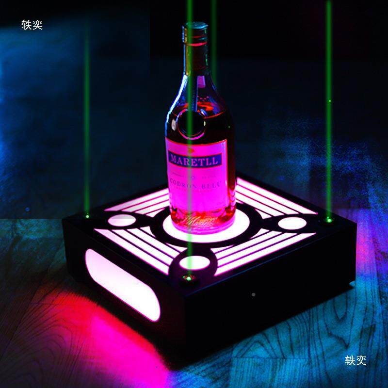 发光麦太保酒座酒吧LE香槟红酒酒托V创意黑桃酒架钻石酒座KTa激D