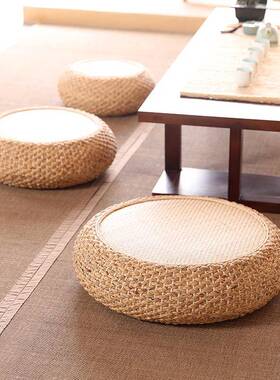 米日式蒲榻榻垫子藤F96M7THJ编地上垫家用坐墩茶室禅修圆打坐团垫
