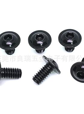 英PWM34不锈钢镀黑圆头带介子螺丝盘头内六角锌带垫制D103.UOD8*3