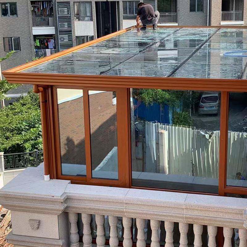 别墅音铝合金阳光房户外露隔台热钢化BNF隔玻璃房阳台封闭门窗