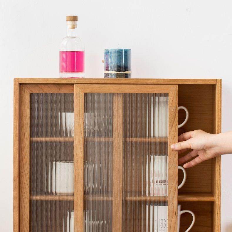 樱桃桌面收纳柜全实简易多层木木OTP柜子物置架飘窗厨房储物柜置