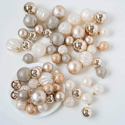 780热卖诞节日酒店对圣装饰品48pcs电树镀圣诞派球套装圣诞挂件