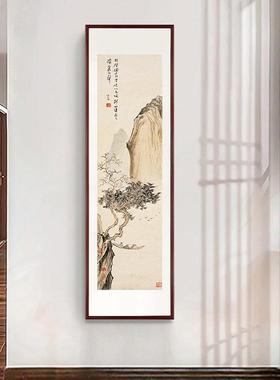 新画中式山水装饰玄关竖版GH2435长条国客过道厅画挂画书房茶室古