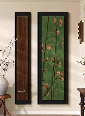 中古风入户玄装M11555关饰画抽象飞鸟过正对古门法式绿色走廊道复