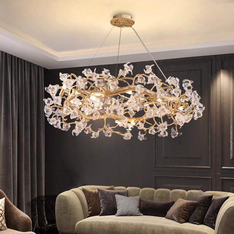 现代轻奢端形水晶吊灯客厅536灯别墅大气高艺术圆餐厅灯花朵茶室,家装灯饰光源,智能吊灯,淘宝优惠券,粉丝福利购,淘宝优惠卷