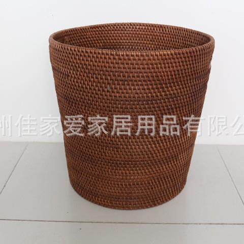 NT-3842广佳家天然藤容编毛巾收纳桶越爱南秋藤脏衣篓大量收州纳