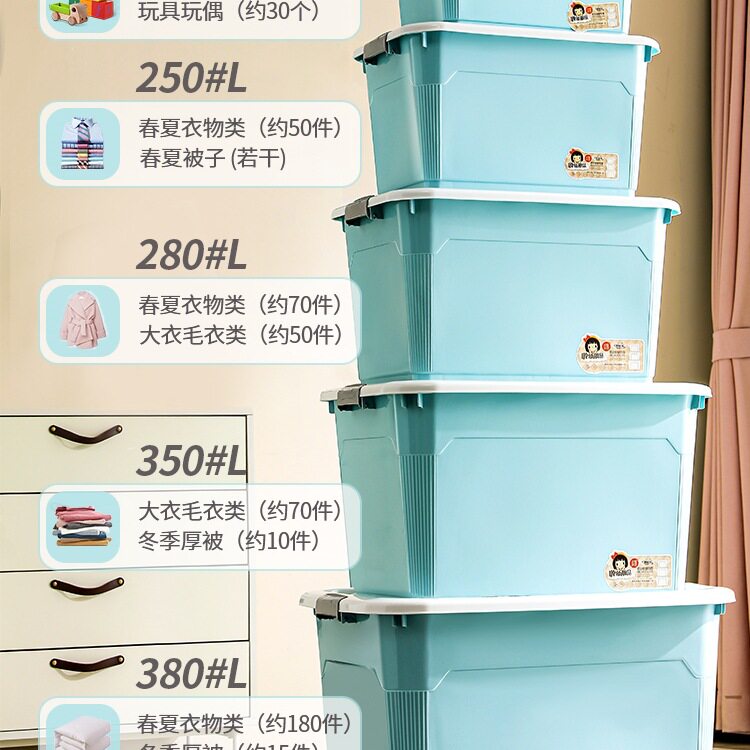 加厚收纳箱塑料特大号家用衣服整理玩具盒子储物筐容量周转箱