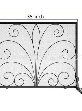 欧式铁艺护壁炉屏风防火防溅空栏别客厅商墅用装饰安镂全PF01-JCH
