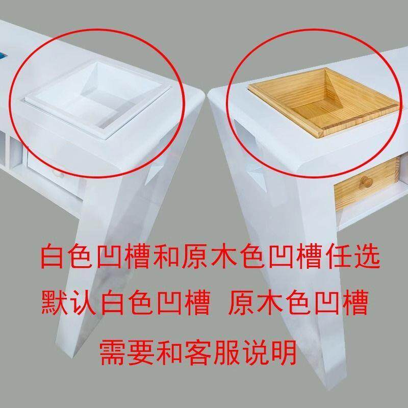 日现美甲甲桌网红修台实木凹槽指甲桌简约代烤漆吸尘83322器美甲
