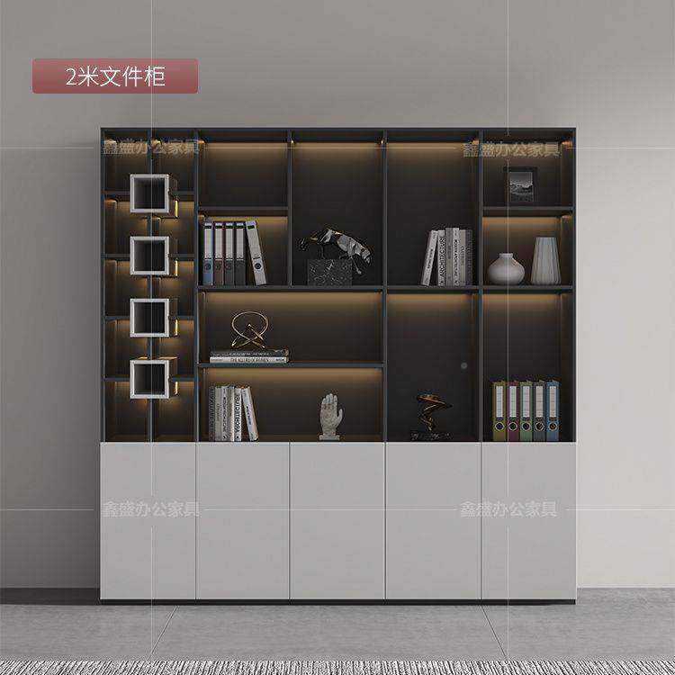 公室文件背柜咨询时尚储物柜现代简约办办公桌景柜档案柜展示玻子