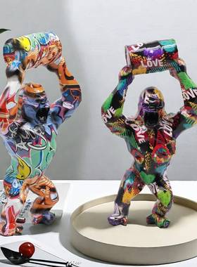 新品举创意20240911彩桶猩厅猩树脂水炫转印工艺家居客酒柜摆件装