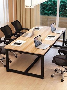 大型会议桌长桌画室桌阅览桌白色补课工位10人员工桌办公室烤漆