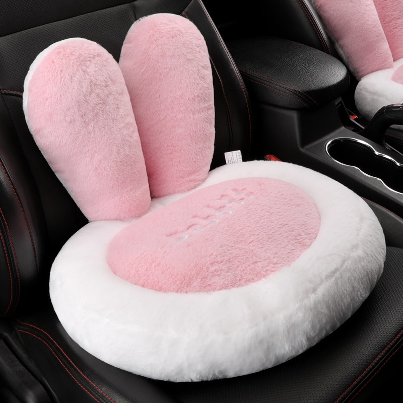 新款卡通汽车坐垫单片无靠背单个屁屁垫可爱女车垫冬季短毛绒座垫