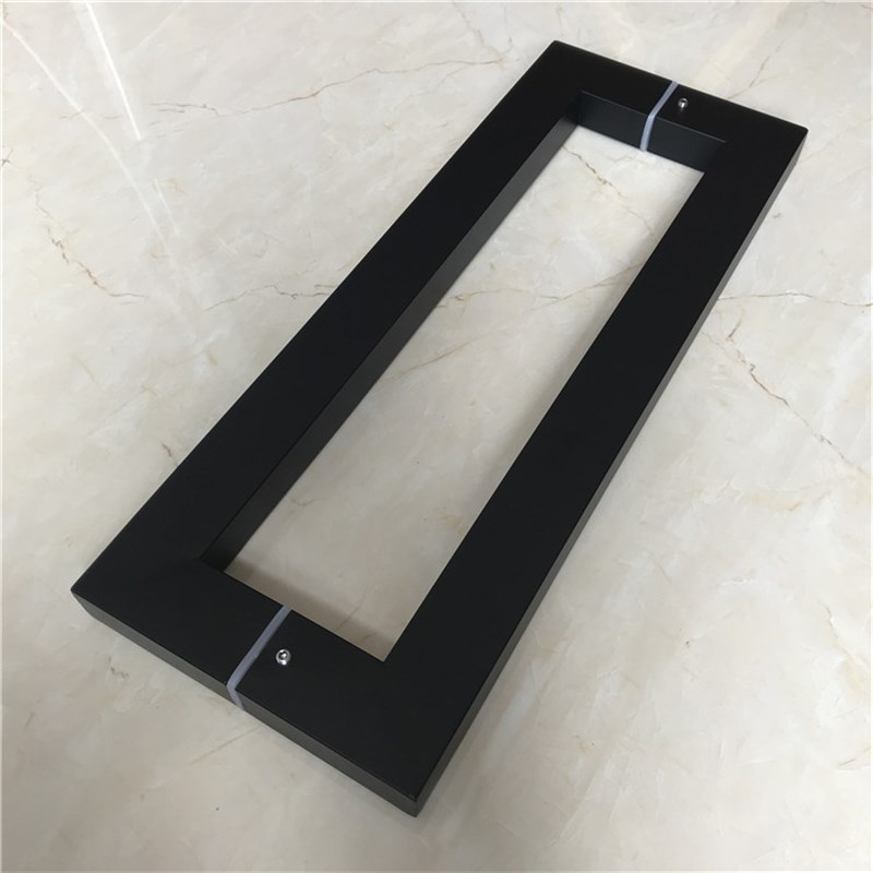 玻璃门拉手不锈钢方管木门把手哑黑烤漆办公室黑色有框门大门手把