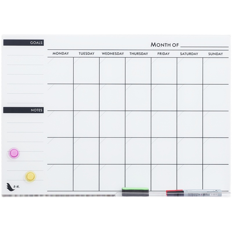 2021年行事历月计划表30天日历时间磁性记事备忘办公家用挂式看板