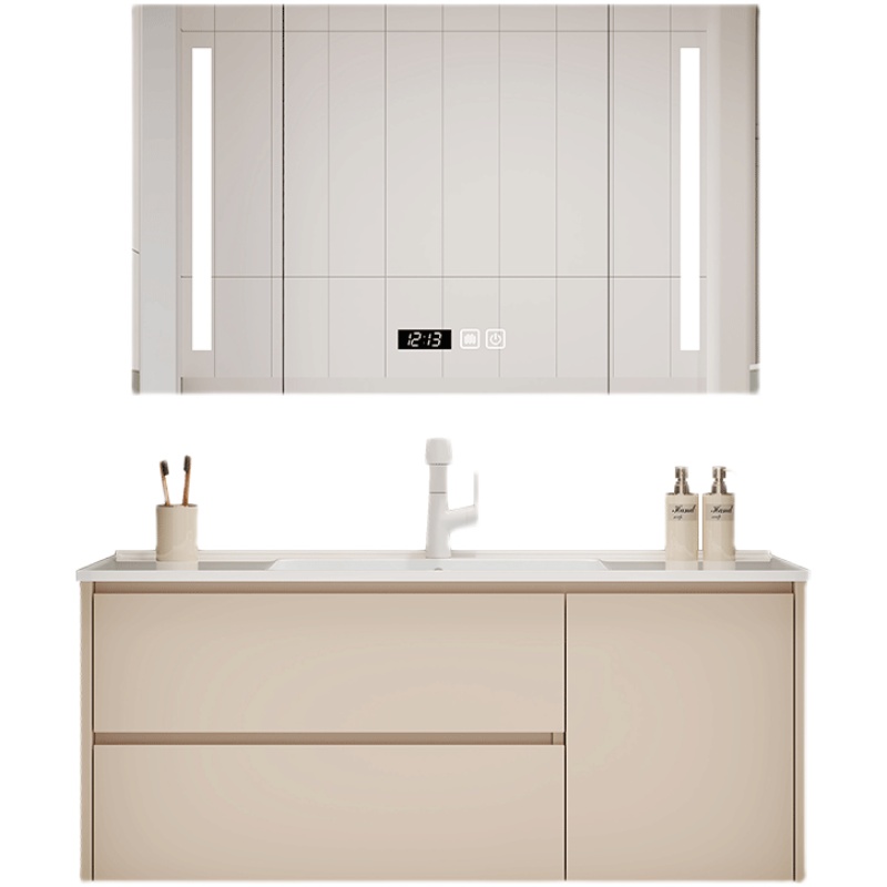 定制智能浴室柜陶瓷一体盆5/75CM85/95公分105/115厘米洗漱台盆